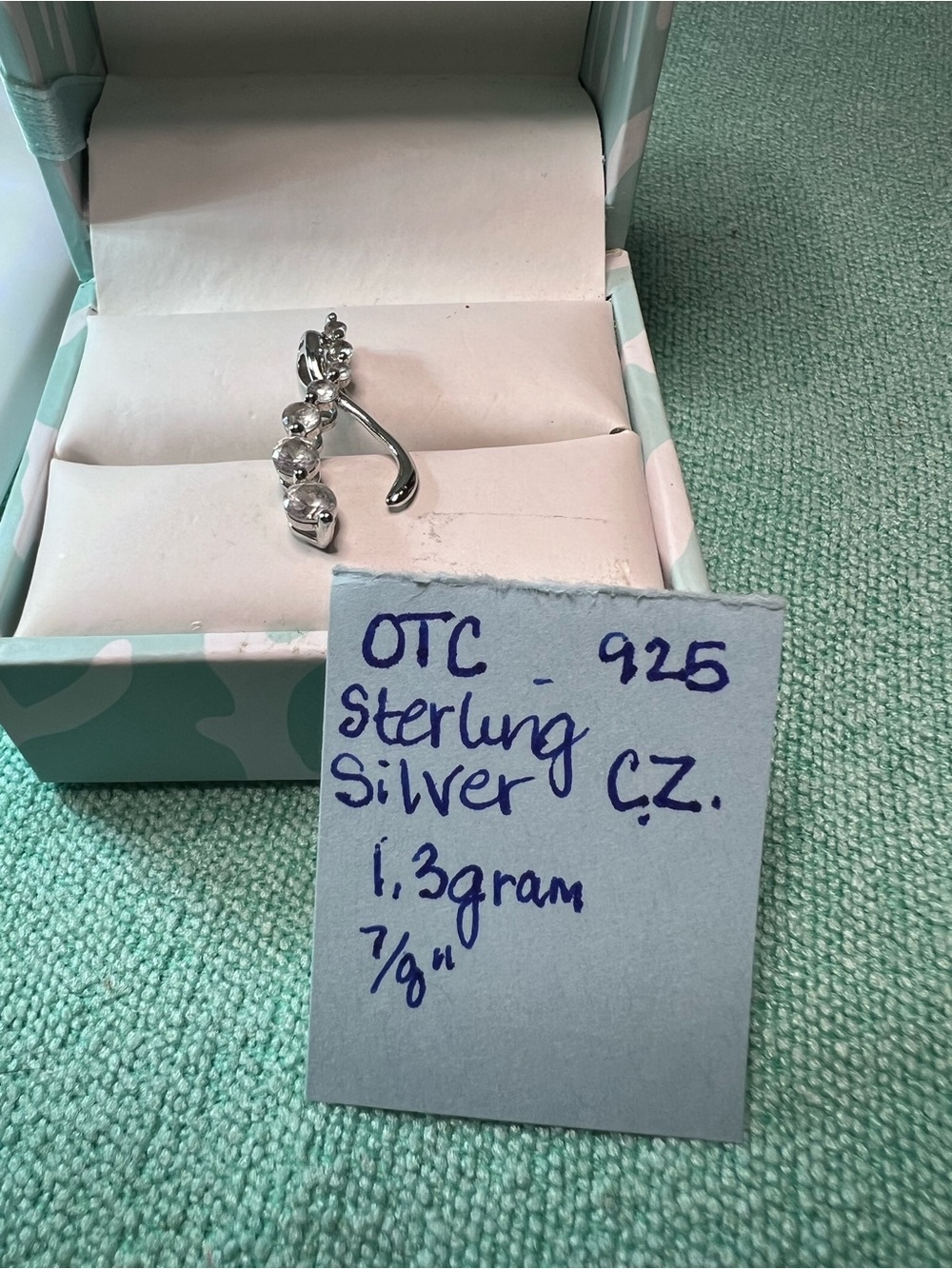 Sterling Silver Cubic Zirconia Necklace Charm